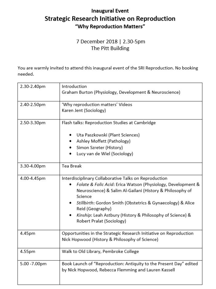 sri inaugural event programme