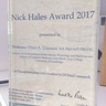  Professor Dino Giussani  awarded the 2017 Nick Hales Award by The International Society for Developmental Origins of Health & Disease (DOHaD). 