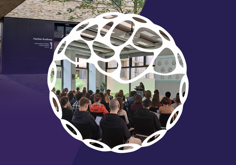 Image of a speaker at Loke CTR Away Day 2026 overlaid with a blastocyst